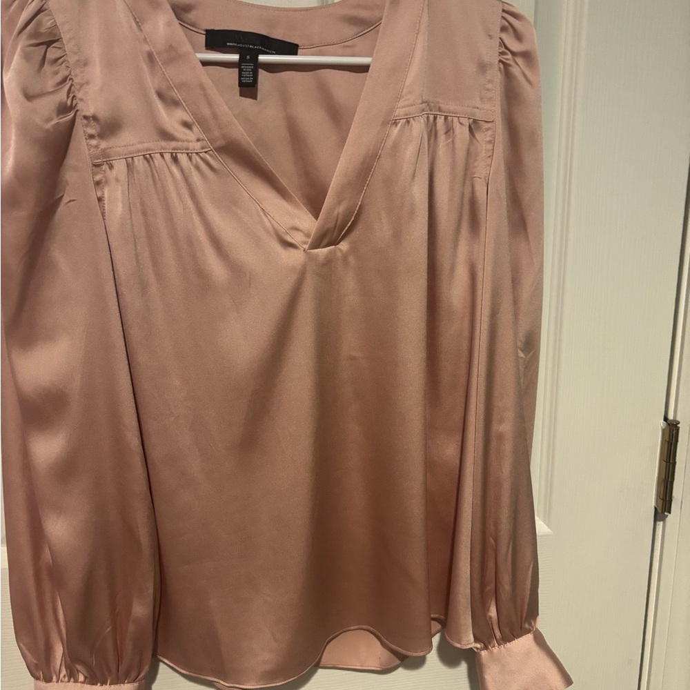 Elegant Pink Satin Blouse small